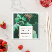 Serviette En Papier Délicieux mariage élégant floral vert émeraude (En situation)