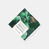 Serviette En Papier Délicieux mariage élégant floral vert émeraude (Coin)