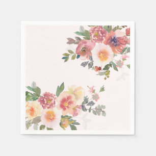 Serviette En Papier Délicieux Shower Mariage Floral Rose