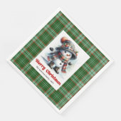 Serviette En Papier Delightful funny snowman watercolor kids napkins  (Coin)