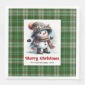 Serviette En Papier Delightful funny snowman watercolor kids napkins  (Devant)