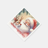 Serviette En Papier Delightful Santa Rudolph Holiday Party Napkins (Coin)