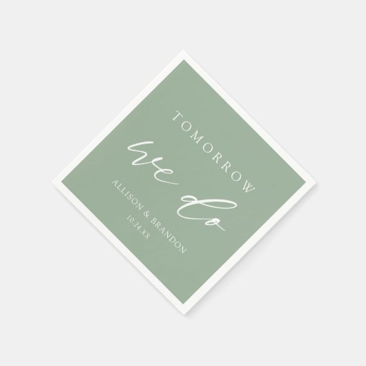 Serviette En Papier Demain Nous Faisons Sage Green Rehearsdîner (Coin)