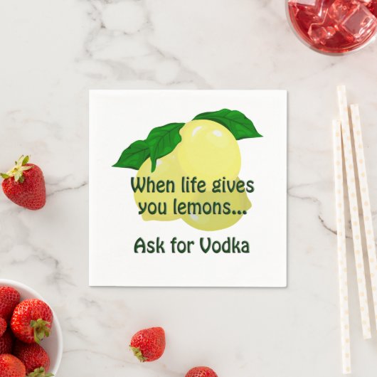 Serviette En Papier Demander Vodka Napkin (En situation)