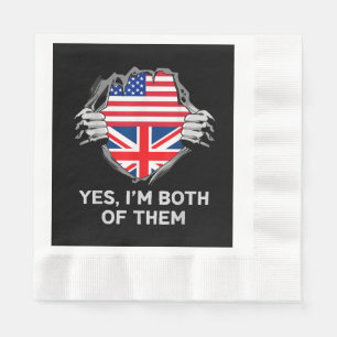 Serviette En Papier Demi-Américain Moitié Anglais USA Angleterre Drape