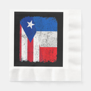 Serviette En Papier Demi Portoricain Demi Drapeau Français Fierté De L