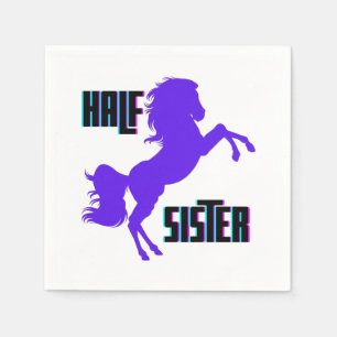 Serviette En Papier Demi-Soeur Pony Violet frère