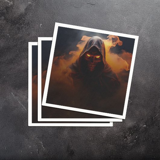 Serviette En Papier Démon foncé avec halloween de fumée orange