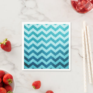 Serviette En Papier Denim Chevron by Shirley Taylor