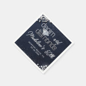 Serviette En Papier Denim Diamonds Bling Classy Elegant Party Custom (Coin)