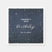 Serviette En Papier Denim Diamonds N'importe quel âge Anniversaire fêt (Devant)