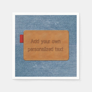 Serviette En Papier Denim en cuir fait sur commande de blue-jean