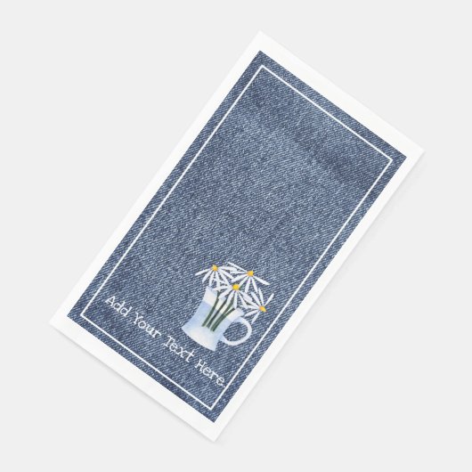 Serviette En Papier Denim Et Daisys (Coin)