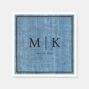 Serviette En Papier Denim Fabric Bleu clair Napkins mariage