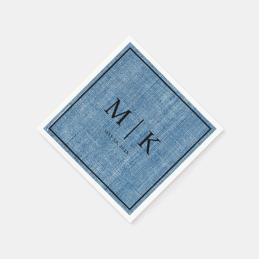 Serviette En Papier Denim Fabric Bleu clair | Napkins mariage (Coin)