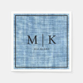 Serviette En Papier Denim Fabric Bleu clair | Napkins mariage (Devant)