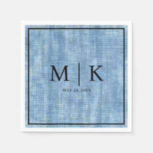 Serviette En Papier Denim Fabric Bleu clair Napkins mariage
