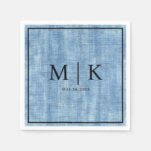 Serviette En Papier Denim Fabric Bleu clair | Napkins mariage (Devant)
