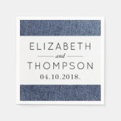 Serviette En Papier Denim Fabric, Denim Texture, Blue Denim, Mariage (Devant)