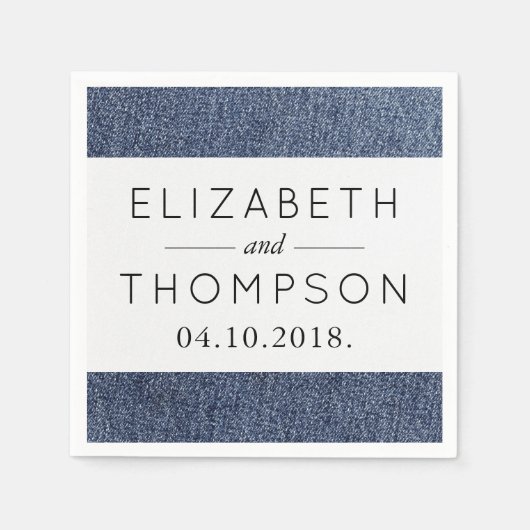 Serviette En Papier Denim Fabric, Denim Texture, Blue Denim, Mariage (Devant)