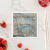 Serviette En Papier Denim Jean Poche Poche Anniversaire (En situation)