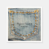 Serviette En Papier Denim Jean Poche Poche Anniversaire (Devant)