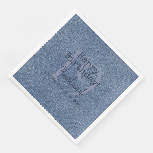 Serviette En Papier Denim Look papier personnalisable Napkins HAMbyWG (Coin)