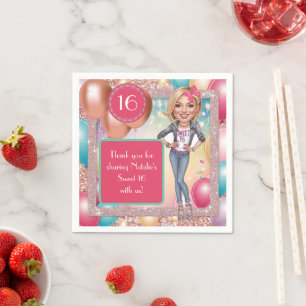 Serviette En Papier Denim personnalisé et sucré parties scintillant 16
