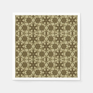 Serviette En Papier Dentelle antique - chocolat et beige