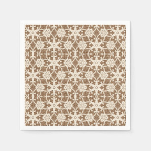 Serviette En Papier Dentelle antique - crème et marron