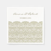 Serviette En Papier Dentelle beige élégante (Devant)