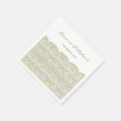 Serviette En Papier Dentelle beige élégante (Coin)