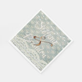 Serviette En Papier Dentelle bleu ardoise (Coin)