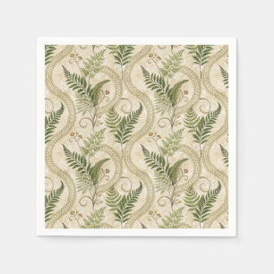 Serviette En Papier Dentelle botanique ancienne et art floral de feuil
