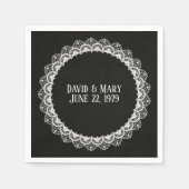 Serviette En Papier Dentelle Cercle En Cuir Noir (Devant)