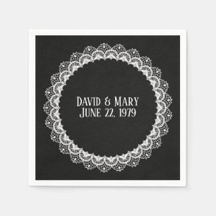 Serviette En Papier Dentelle Cercle En Cuir Noir