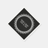 Serviette En Papier Dentelle Cercle En Cuir Noir (Coin)