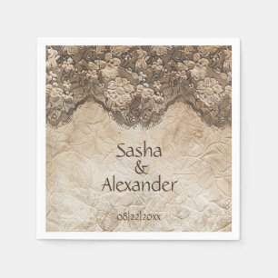 Serviette En Papier Dentelle de campagne Vintage romantique