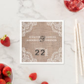 Serviette En Papier Dentelle de tissu de Burlap rustique | Serviettes (En situation)