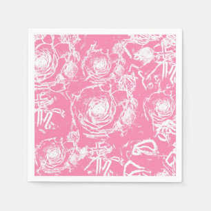 Serviette En Papier Dentelle d'illusion de rose blanche