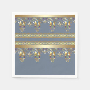 Serviette En Papier Dentelle d'or