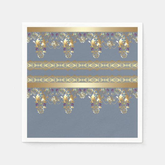 Serviette En Papier Dentelle d'or (Devant)
