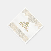 Serviette En Papier Dentelle d'or du 40e anniversaire sur des serviett (Coin)