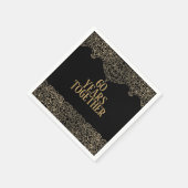 Serviette En Papier Dentelle d'or du 60e anniversaire sur des serviett (Coin)