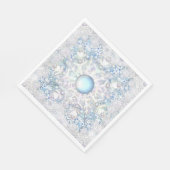 Serviette En Papier Dentelle en céramique bleu et flocons de neige (Coin)