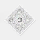 Serviette En Papier Dentelle en céramique grise et flocon de neige (Coin)