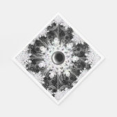 Serviette En Papier Dentelle en céramique noir & flocon de neige (Coin)