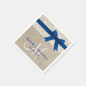 Serviette En Papier Dentelle et Burlap Mariage russe Napkin Royal Blue (Coin)