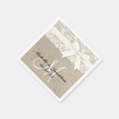 Serviette En Papier Dentelle et Burlap Mariage rustique Napkin blanc (Coin)