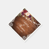 Serviette En Papier Dentelle fleurie Rustique Mariage (Coin)